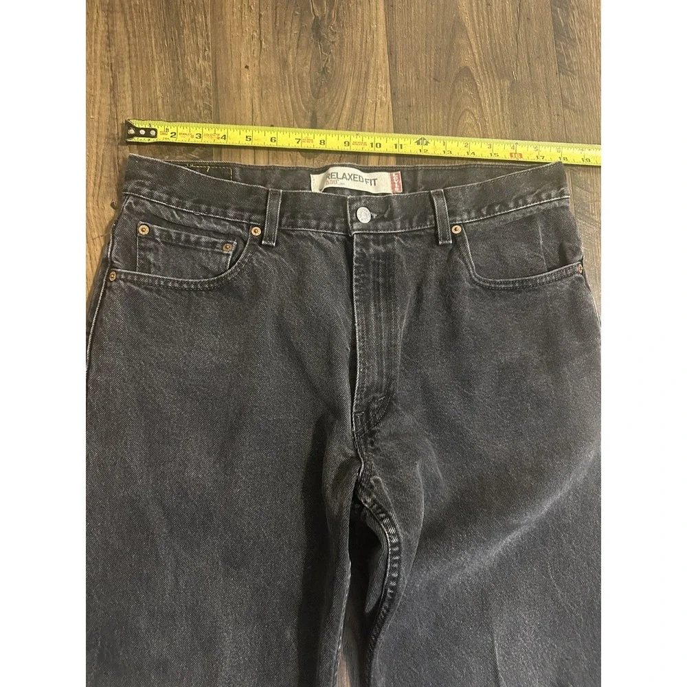 Levis 550 Black Dark Wash Relaxed Fit Jeans Sz 36x32
